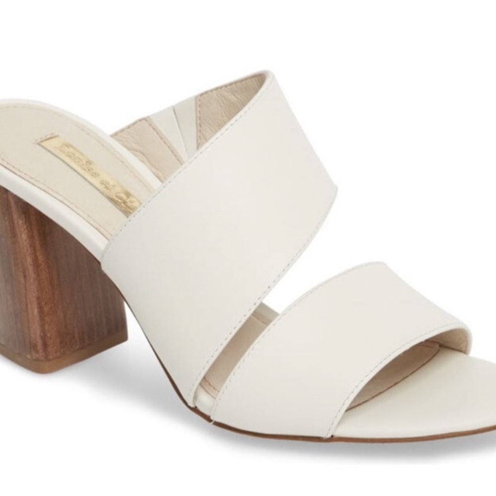 Louise et Cie Cream Block Heel Mules
